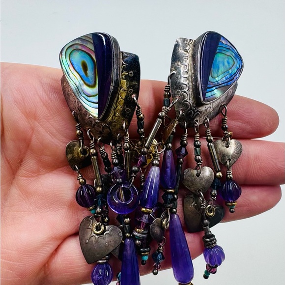 Rare Tabra Vintage Abalone Shell and Amethyst - Picture 2 of 8